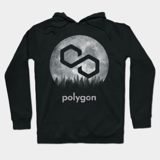 Vintage Polygon Matic Coin To The Moon Crypto Token Cryptocurrency Blockchain Wallet Birthday Gift For Men Women Kids Hoodie